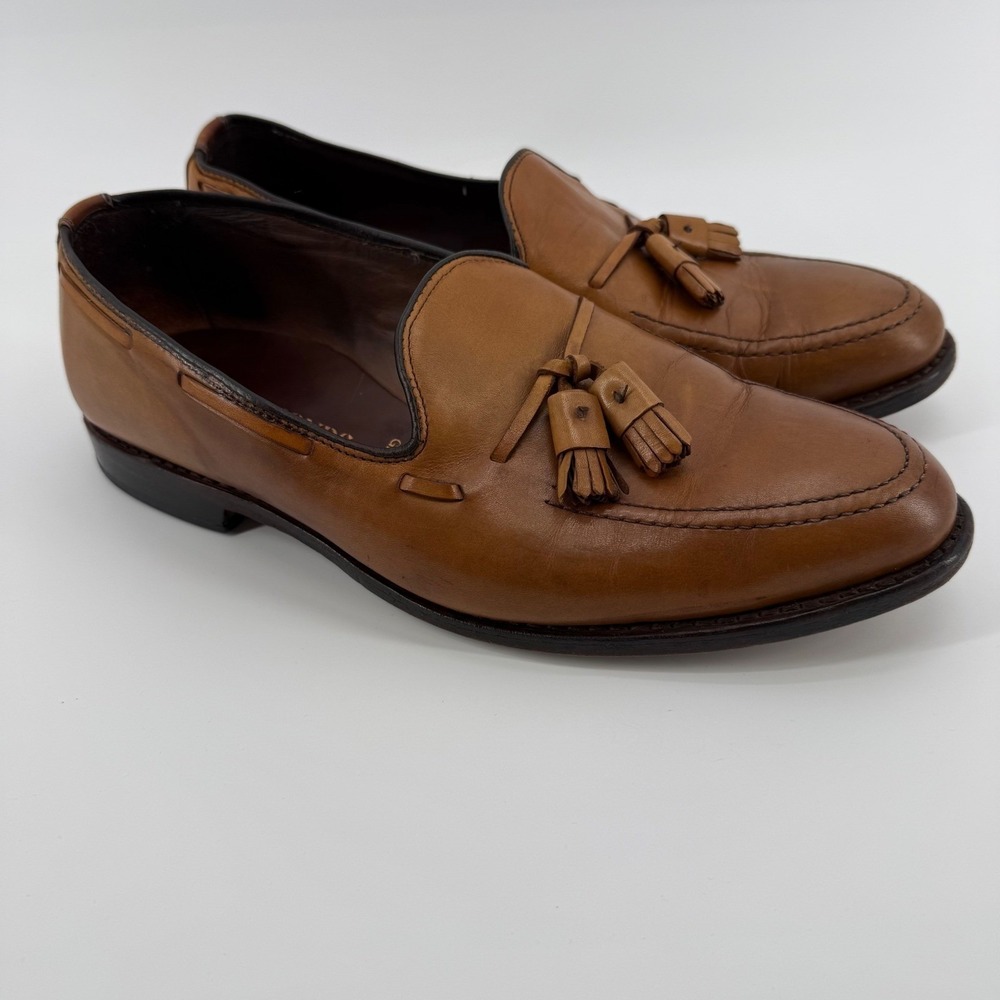 Allen Edmonds Grayson Mens 9 EEE Tan Leather Tassel Loafers Dress Shoes USA